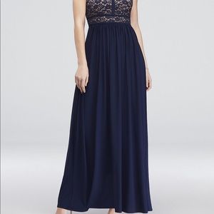 NWT ✨David’s Bridal Lace Keyhole Halter Dress